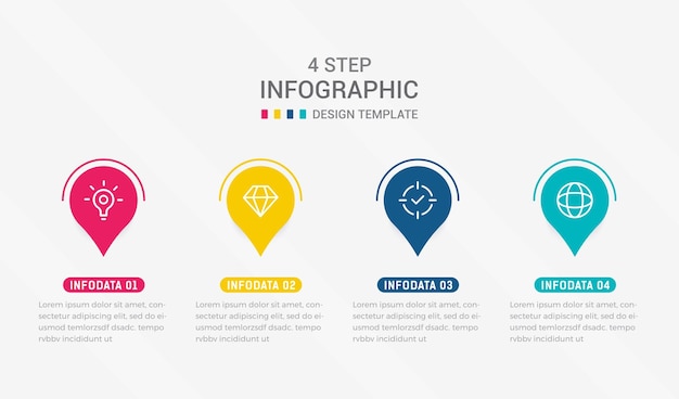 Diseño de elementos infográficos plantilla vectorial para diagrama de proceso de presentación y presentaciones diseño de flujo de trabajo de paso diagrama de flujo de banner información ilustración vectorial gráfica