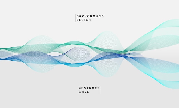 Diseño de elementos de onda abstracta en colores degradados verdes y azules