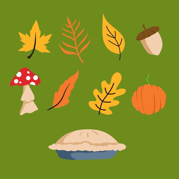 diseño de elementos de otoño