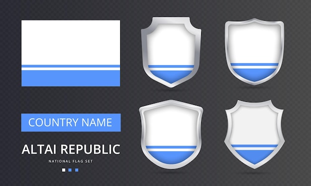 Diseño de elementos de ubicación del mapa de la bandera nacional de la República de Altai