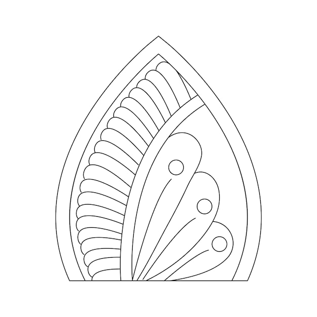 Diseño de elementos vectoriales de Mandalas de relajación para páginas de libros para colorear
