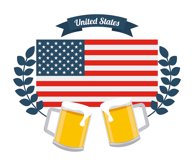 diseño de emblema de Estados Unidos, gráfico de vector ilustración eps10