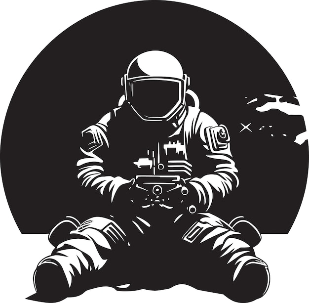 El diseño del emblema del explorador galáctico y el astronauta del cosmos trailblazer black helmet