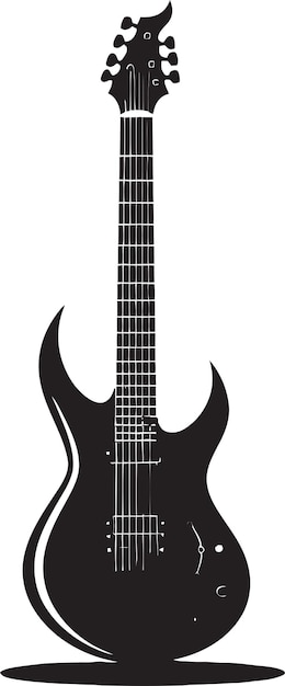 Vector diseño del emblema de la guitarra acústica y gráfico vectorial del logotipo de la guitarra sinfónica