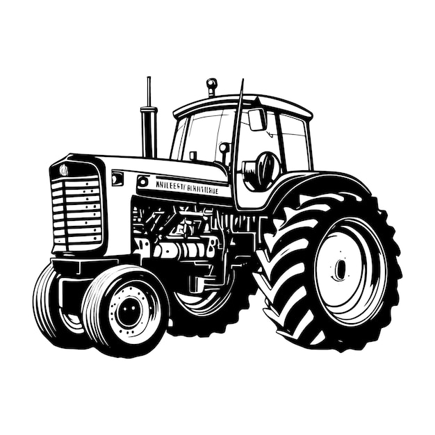 Diseño de emblema de ilustración de logotipo de tractor