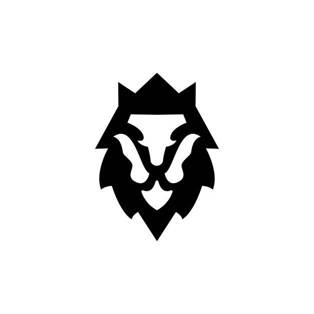 Diseño del emblema de la ilustración vectorial del logotipo de la cabeza de león