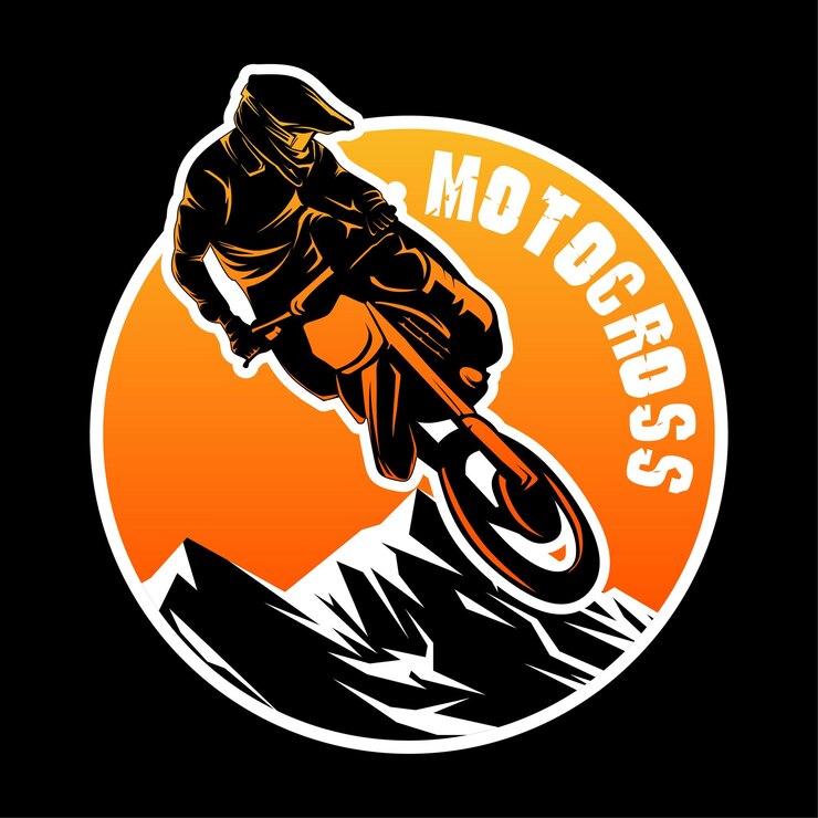 Diseño de emblema de inspiración de logotipo de motocross.