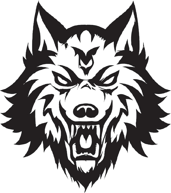 Vector diseño de emblema de lobo aullando