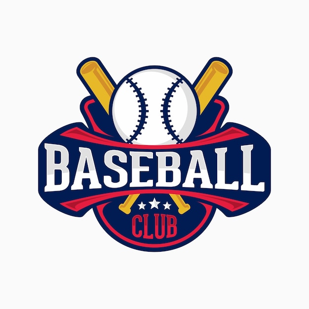 Diseño del emblema del logotipo del vector del club de béisbol para el equipo deportivo