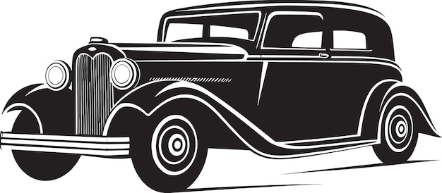 El diseño del emblema retro Heritage Vintage El elegante viaje El coche del logotipo negro