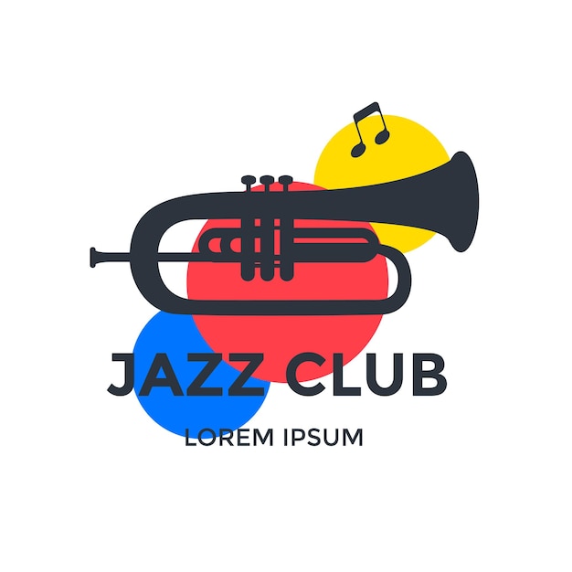 Vector diseño de emblema de vector de club de jazz.