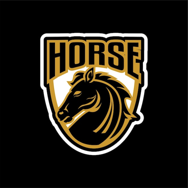 diseño de los emblemas del logotipo de la cabeza de caballo