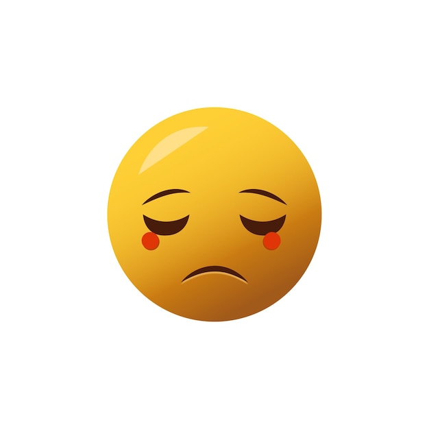 Vector diseño de emoji triste cara de emoji triste diseño de vector de icono de estilo plano