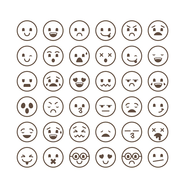 Vector diseño de emoticonos retro