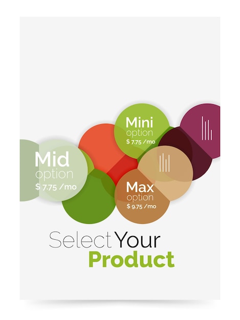 Diseño de la empresa seleccione su producto con opciones de muestra