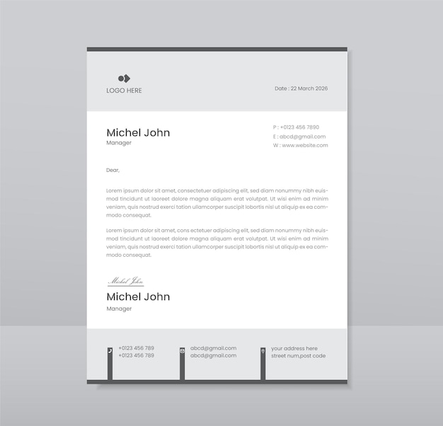 Diseño de encabezado minimalista de la compañía