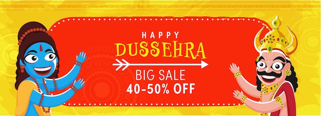 Diseño de encabezado o banner de happy dussehra big sale