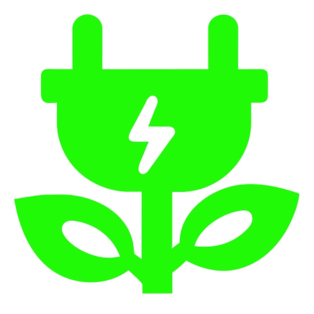 diseño de enchufe ecológico un enchufe eléctrico con una hoja o una rama de árbol entrelazada