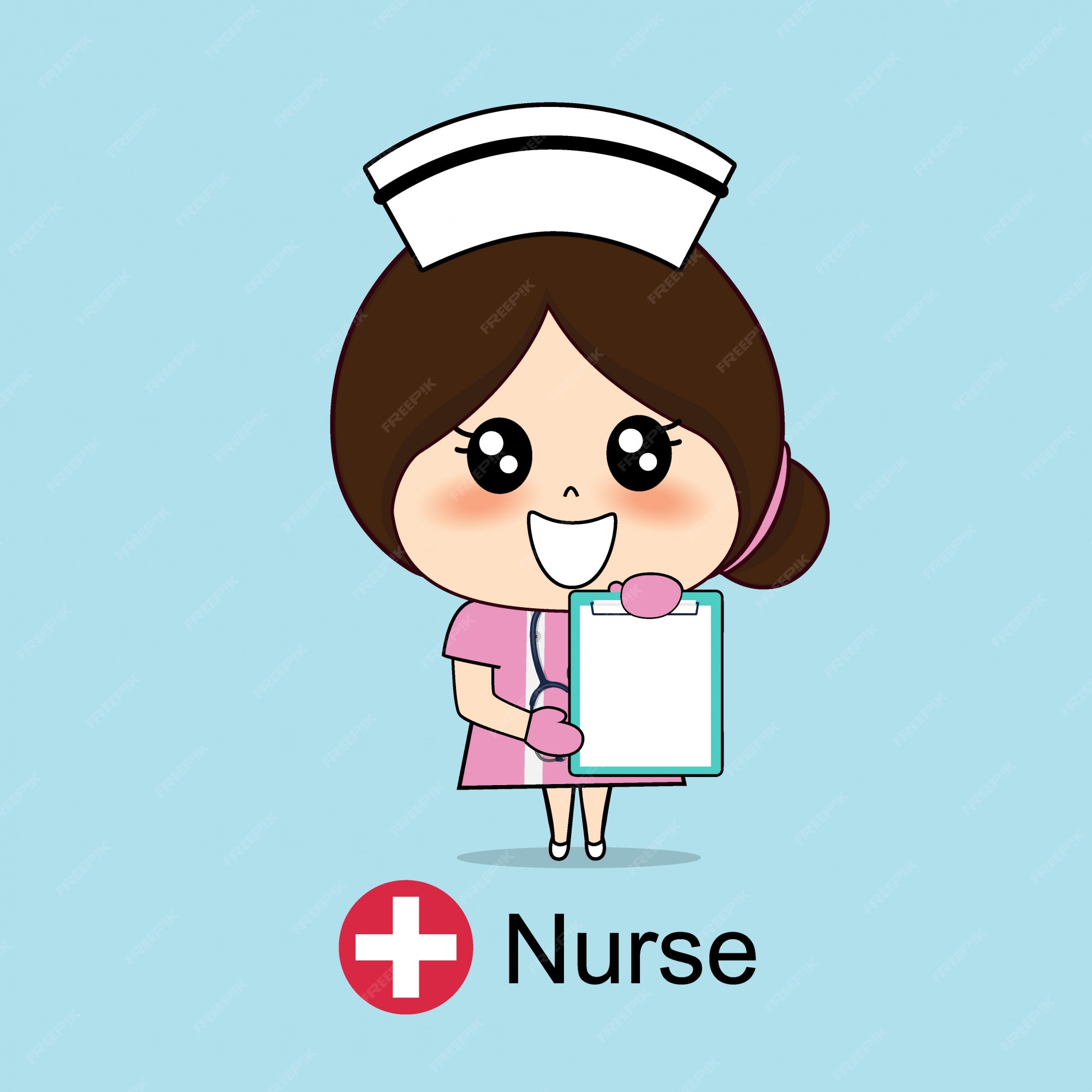 Diseño de enfermera de personaje de dibujos animados, trabajador médico,  concepto médico. ilustración. | Vector Premium