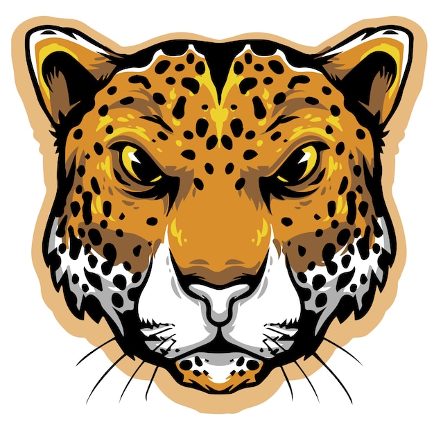 Diseño enojado cabeza de leopardo