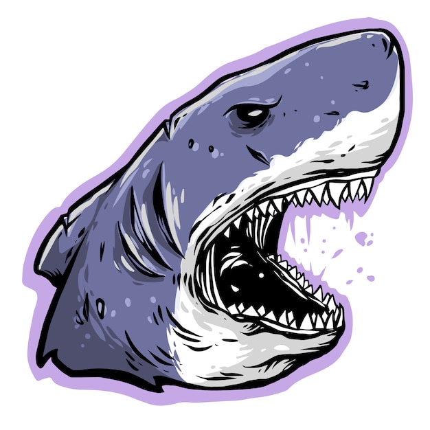 diseño enojado cabeza de tiburón