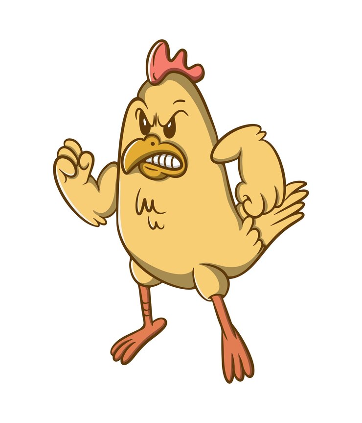 Vector diseño enojado del ejemplo de la historieta del pequeño pollo
