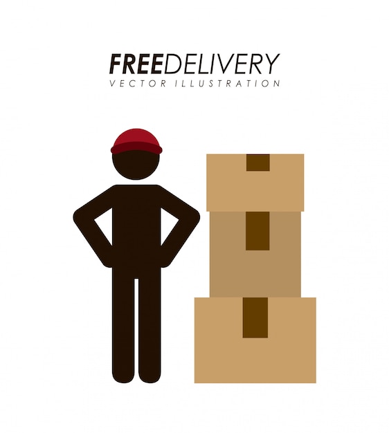Diseño de entrega sobre fondo blanco ilustración vectorial