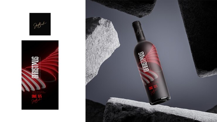 Vector diseño de envases de bebidas irlandesas de navidad brandex