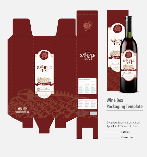 diseño de envases de cajas de vino