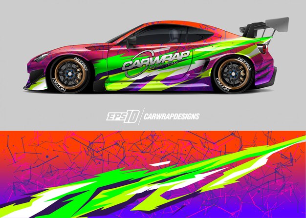 Diseño de envoltura de auto de carrera
