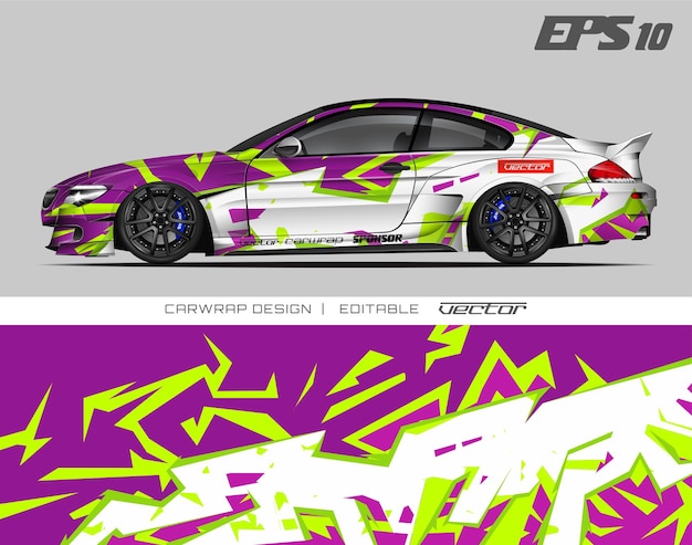 Vector diseño de envoltura de automóvil abstracto diseño de fondo de carreras moderno para envoltura de vehículos rally de autos de carreras, etc.