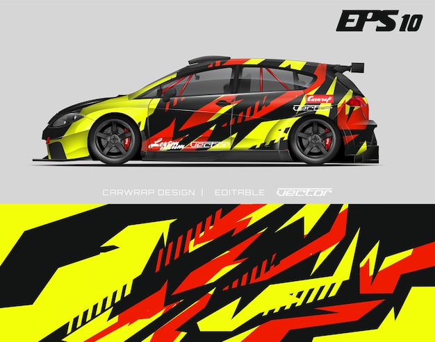 Diseño de envoltura de automóvil Diseño de fondo de carreras moderno para envoltura de vehículos rally de autos de carreras, etc.