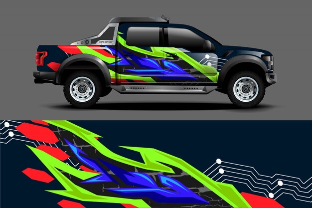 Vector diseño de envoltura de automóvil