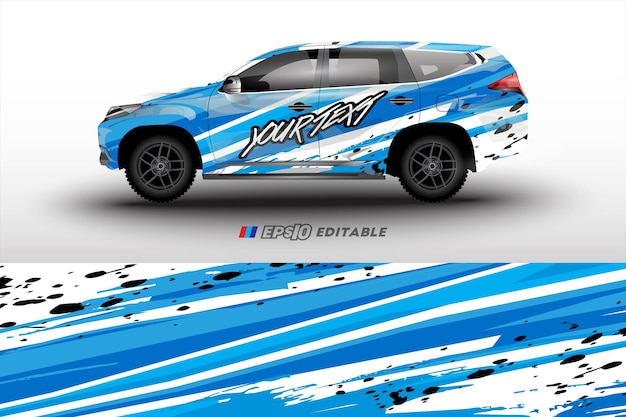 diseño de envoltura de automóviles de carreras para pegatinas de vinilo de vehículos y librea de pegatina de compañías automotrices