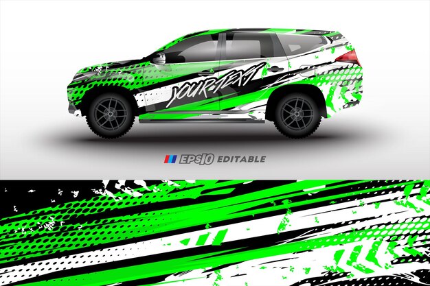 diseño de envoltura de automóviles de carreras para pegatinas de vinilo de vehículos y librea de pegatina de compañías automotrices