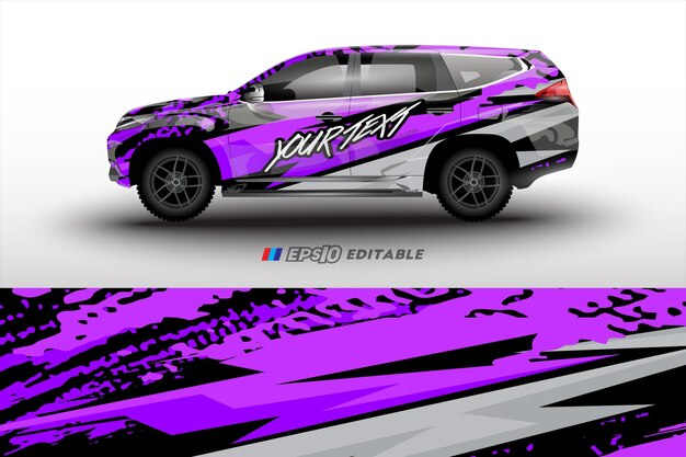 diseño de envoltura de automóviles de carreras para pegatinas de vinilo de vehículos y librea de pegatina de compañías automotrices