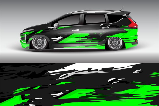 Diseño de envoltura de automóviles de carreras vectoriales