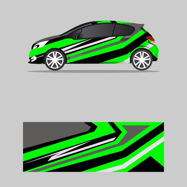 Diseño de envoltura de automóviles, decalques vectoriales de camiones y furgonetas de carga, diseños de fondo de carreras de rayas gráficas abstractas