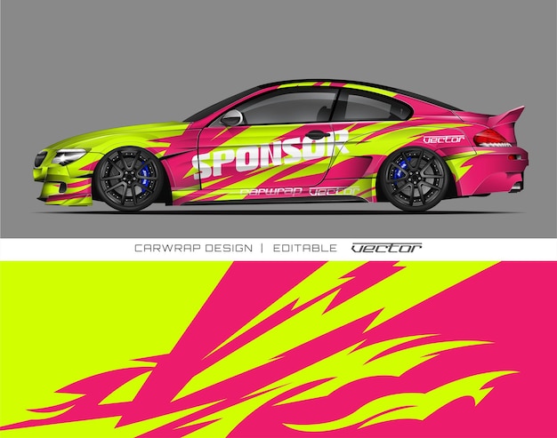 Diseño de envoltura de automóviles con diseños de fondo de texturas abstractas para vehículos de aventura de automóviles de carreras