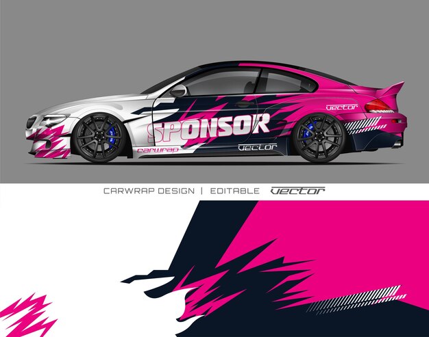 Diseño de envoltura de automóviles con diseños de fondo de texturas abstractas para vehículos de aventura de automóviles de carreras