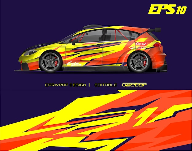 Diseño de envoltura de automóviles con textura abstracta. Diseños de fondo de carreras para autos de carrera, vehículos de aventura.