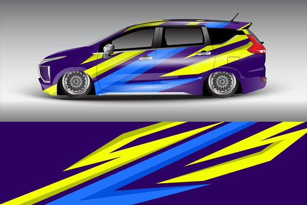 Diseño de envoltura para automóviles vector de rayas deportivas pegatinas para automóviles pegatinas de carreras para afinación