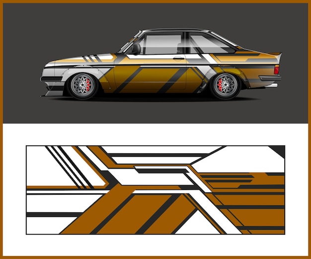 diseño de envoltura de autos de carreras para gráficos deportivos vectoriales