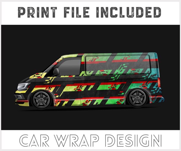 Diseño de envoltura de autos deportivos de carreras para el diseño de vectores de librea de vehículos