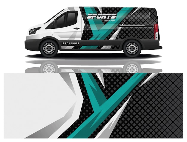 Vector diseño de envoltura de calcomanía para auto van