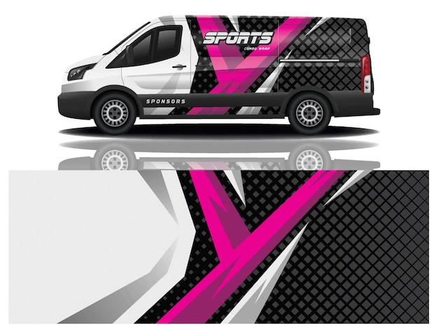 Vector diseño de envoltura de calcomanía para auto van