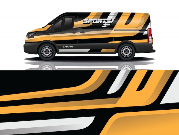 diseño de envoltura de calcomanía para auto van