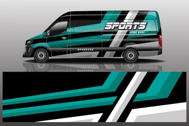 diseño de envoltura de calcomanía para auto van