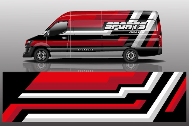 diseño de envoltura de calcomanía para auto van