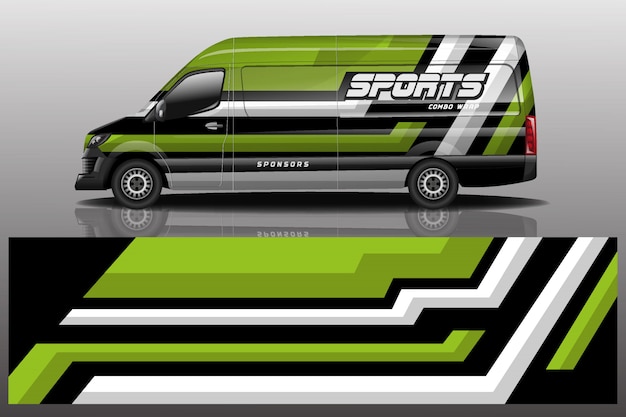diseño de envoltura de calcomanía para auto van